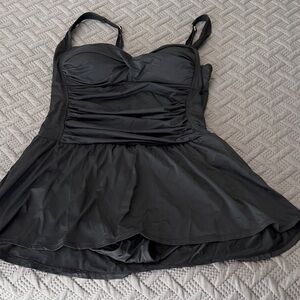 Elegant Black Women's One-Piece Swimsuit